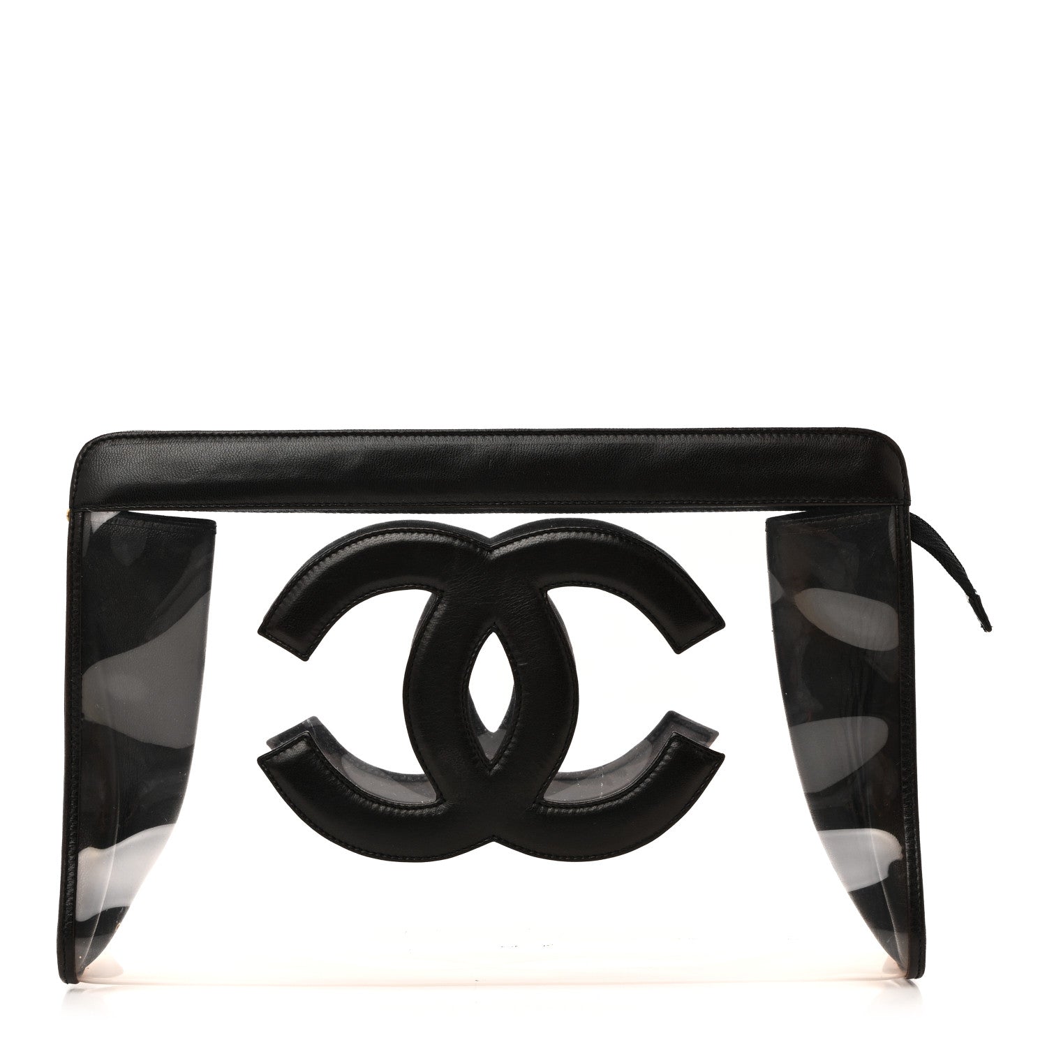 Chanel Vinyl CC Logo Cosmetic Pouch Black 1 of 10