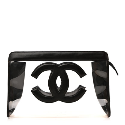 Chanel Vinyl CC Logo Cosmetic Pouch Black 1 of 10