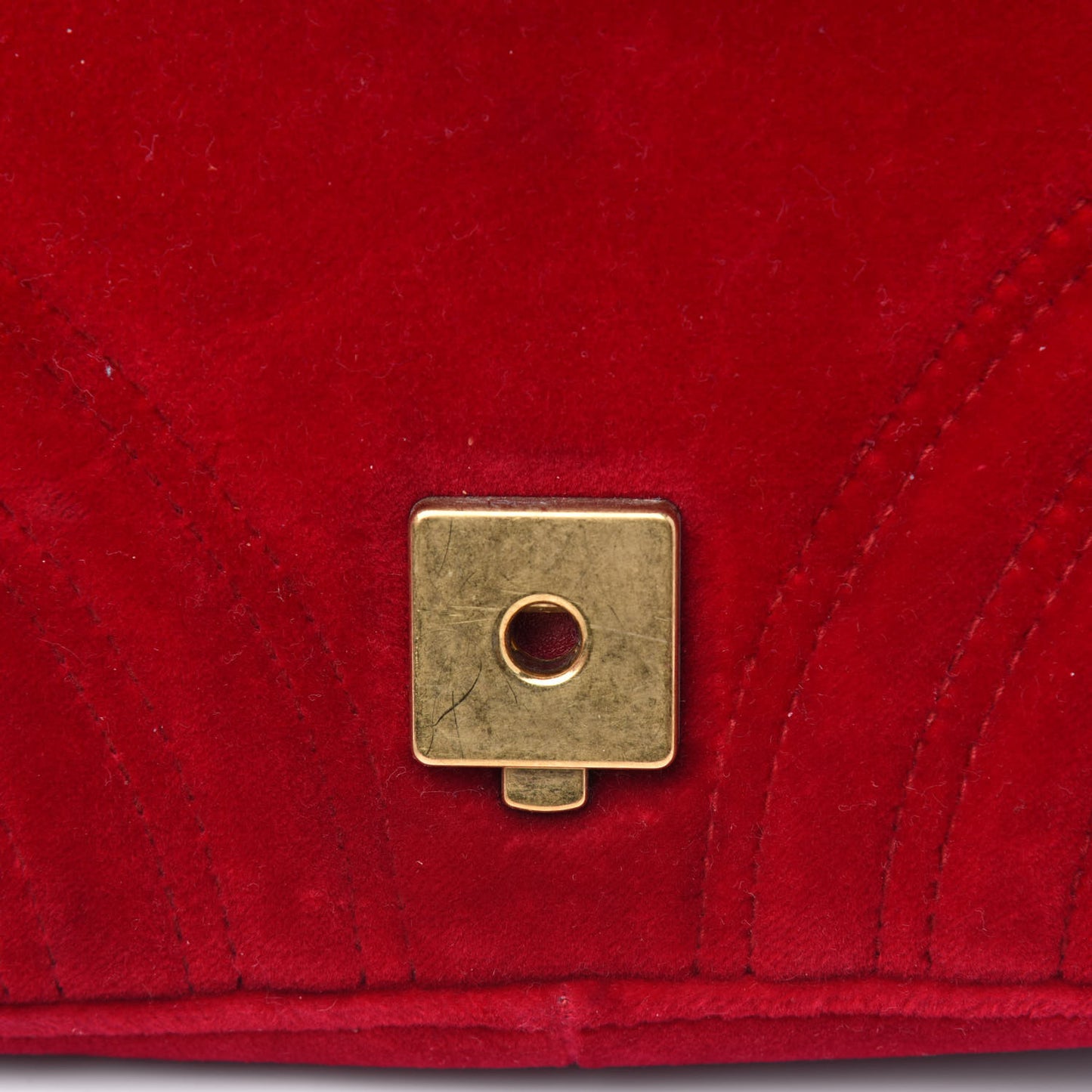Velvet Matelasse Mini GG Marmont Shoulder Bag Hibiscus Red