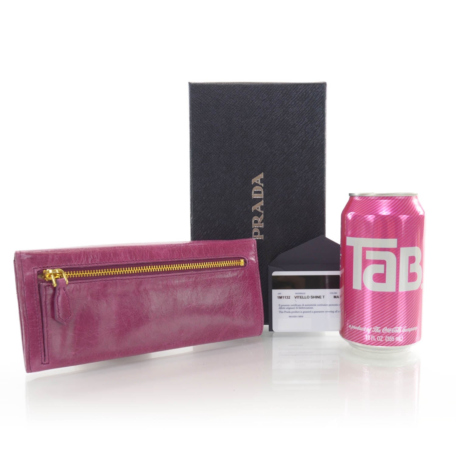 Prada Vitello Shine Flap Wallet Malva 2 of 7
