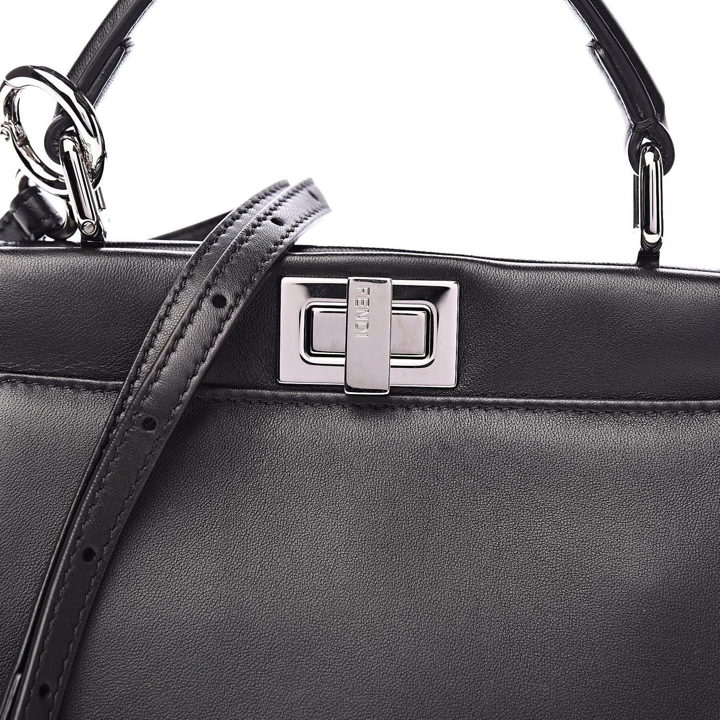 Nappa Waves Bi-Color Mini Peekaboo Iconic Satchel Black Turchese