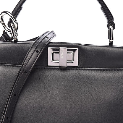 Fendi Nappa Waves Bi-Color Mini Peekaboo Iconic Satchel Black Turchese 11 of 11