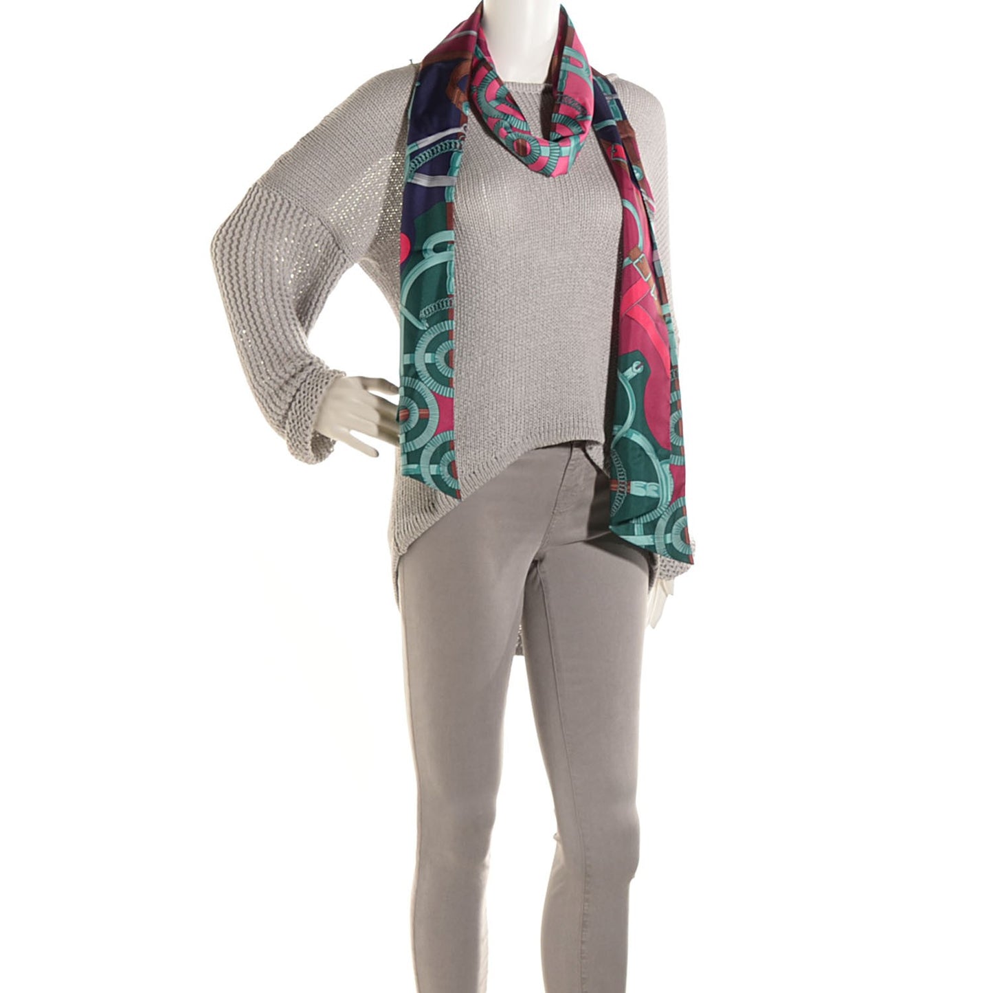 Silk Eperon D'Or Remix Maxi Twilly Rose Indien Cassis Vert