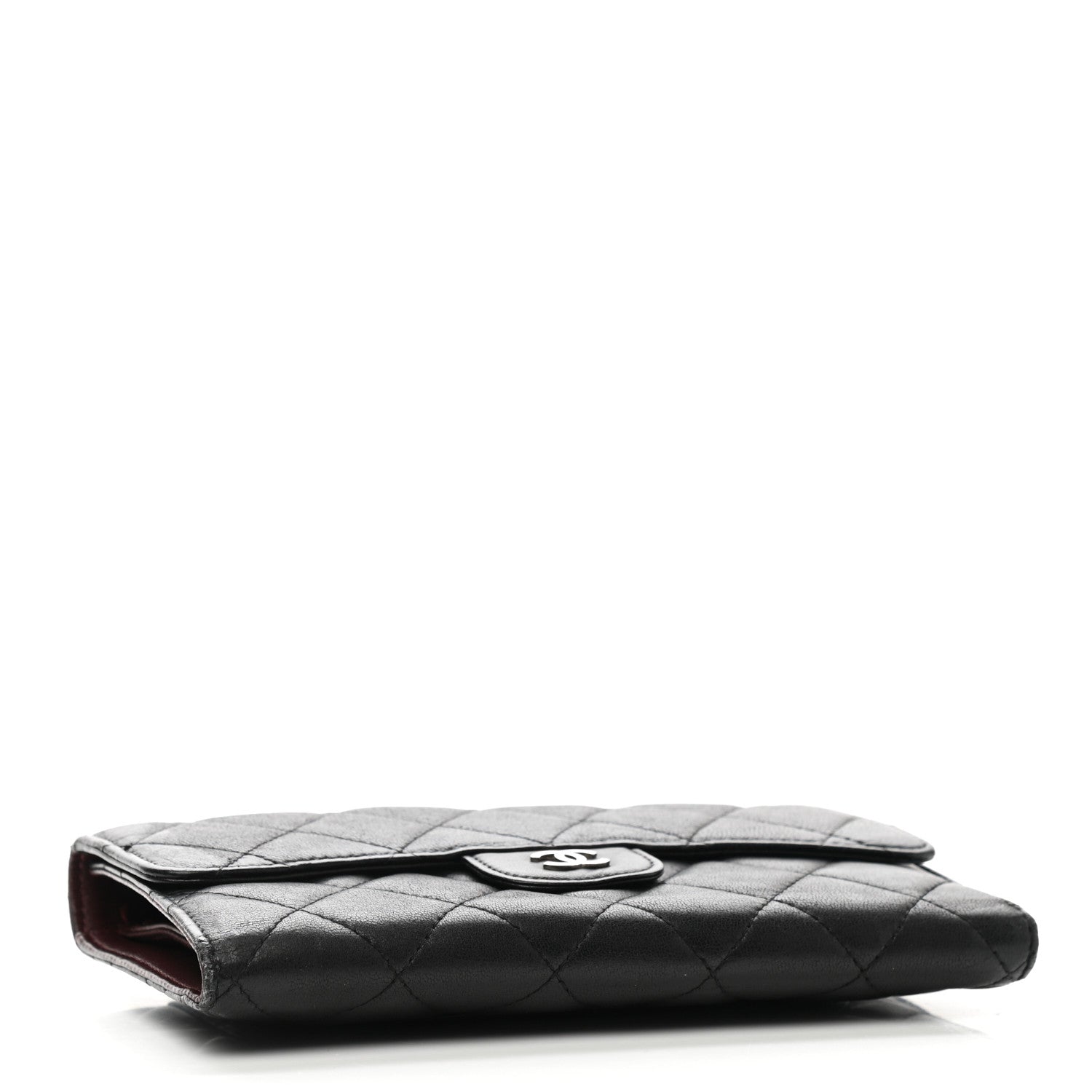 Chanel Lambskin Quilted Large Flap Wallet Black 4 of 13