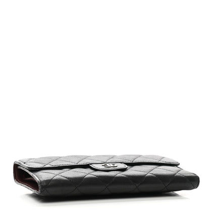 Chanel Lambskin Quilted Large Flap Wallet Black 4 of 13