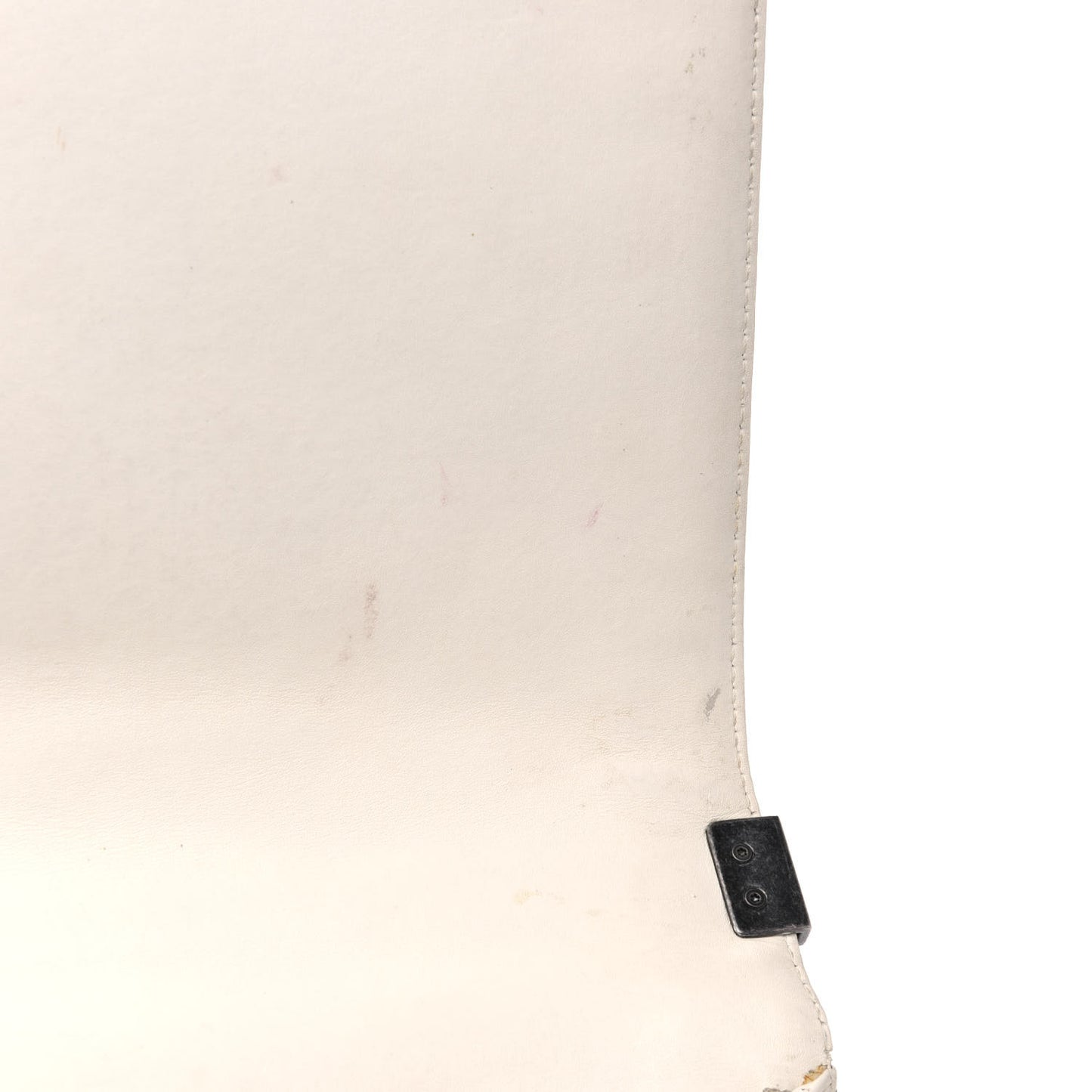 Patent Quilted Large Boy Flap White