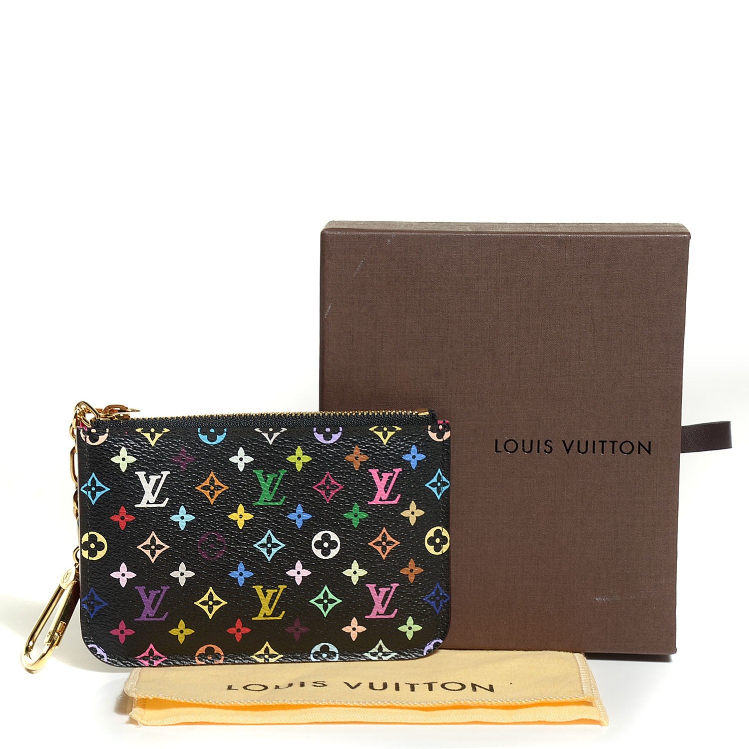 Louis Vuitton Monogram Multicolor Key Pouch Black Grenade 4 of 7