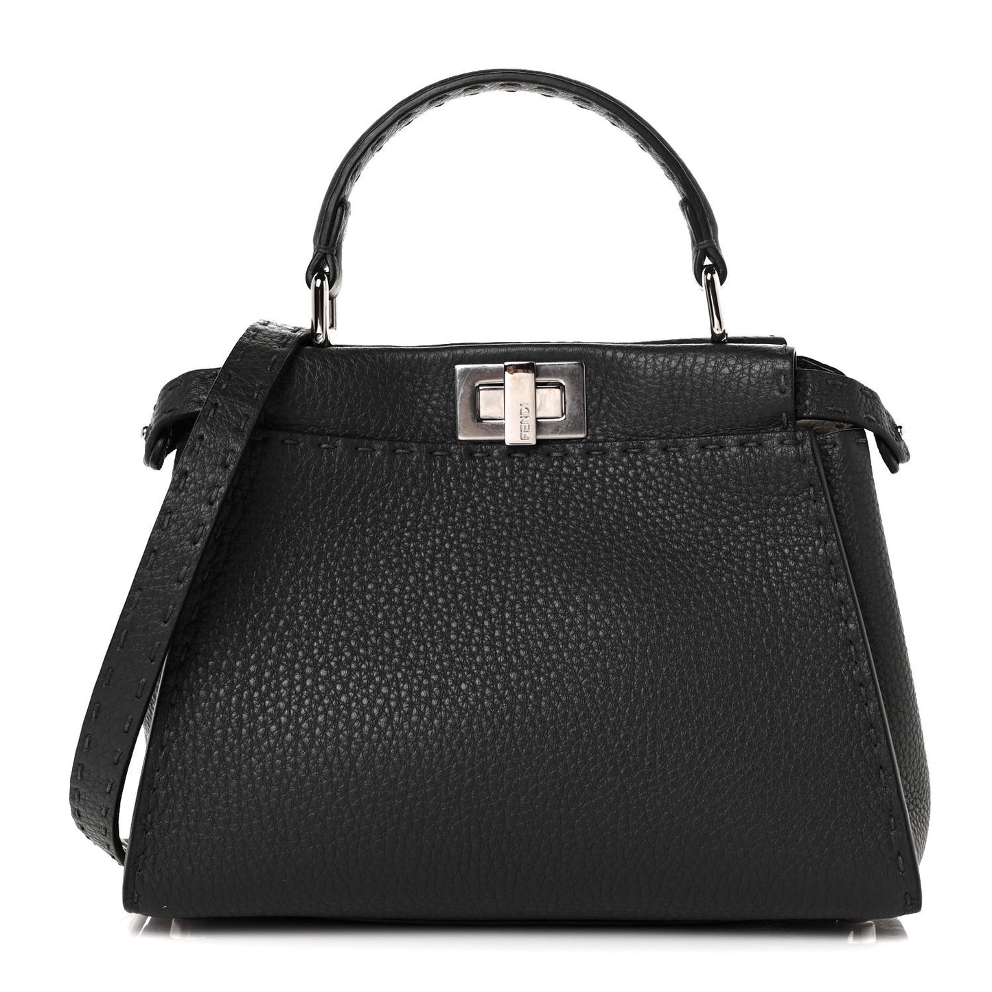 Cuoio Romano Selleria Bi-Color Mini Peekaboo Iconic Satchel Asfalto Latte