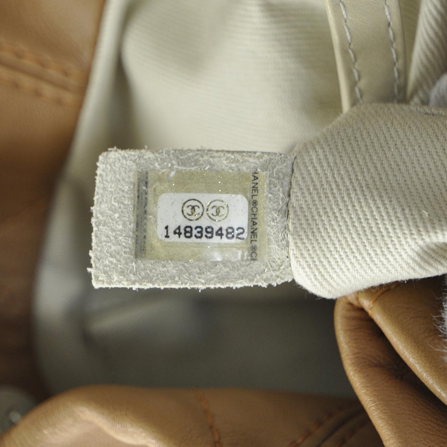 Lambskin Quilted Shoulder Bag Camel