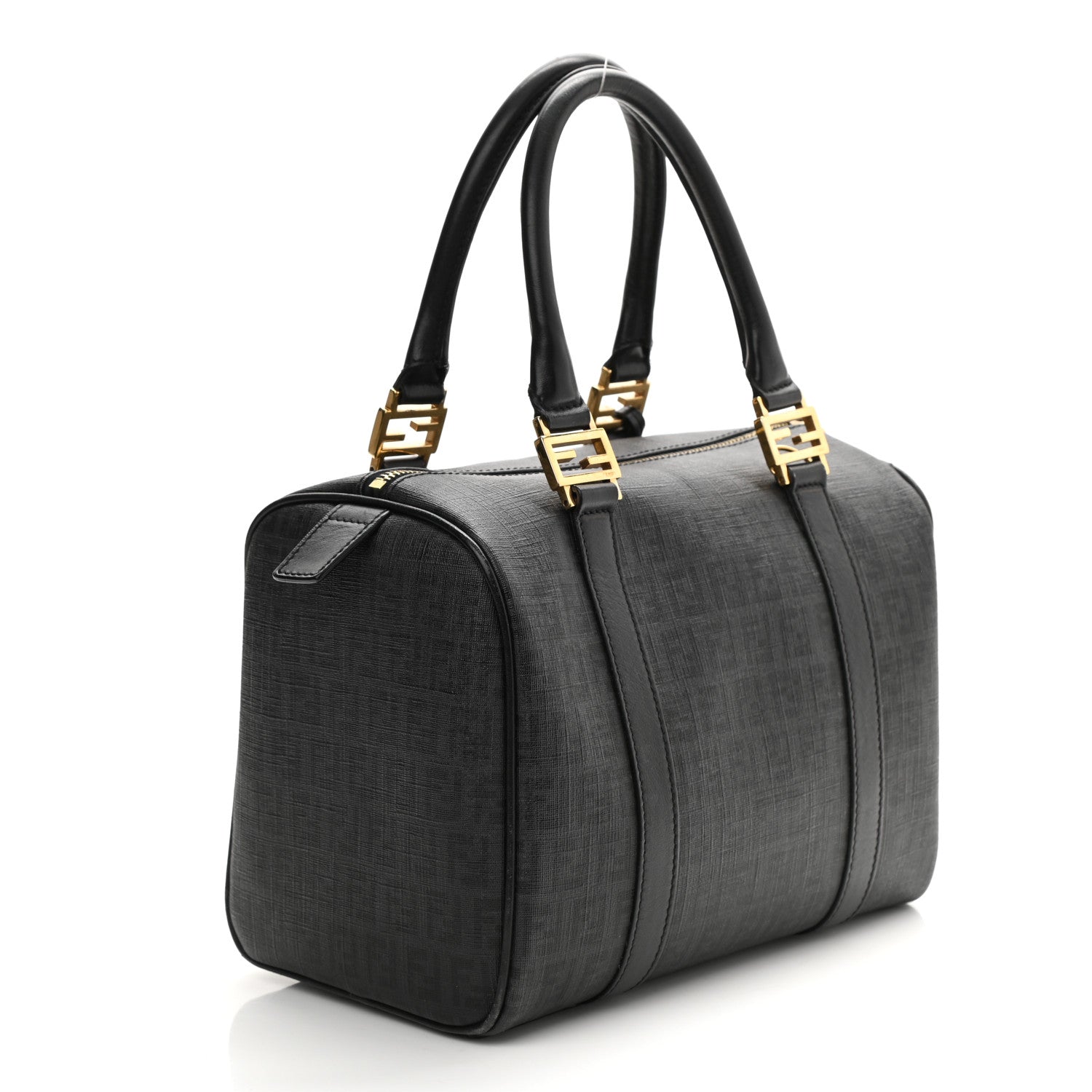 Fendi Zucchino Spalmati Vitello Small Boston Black 3 of 11