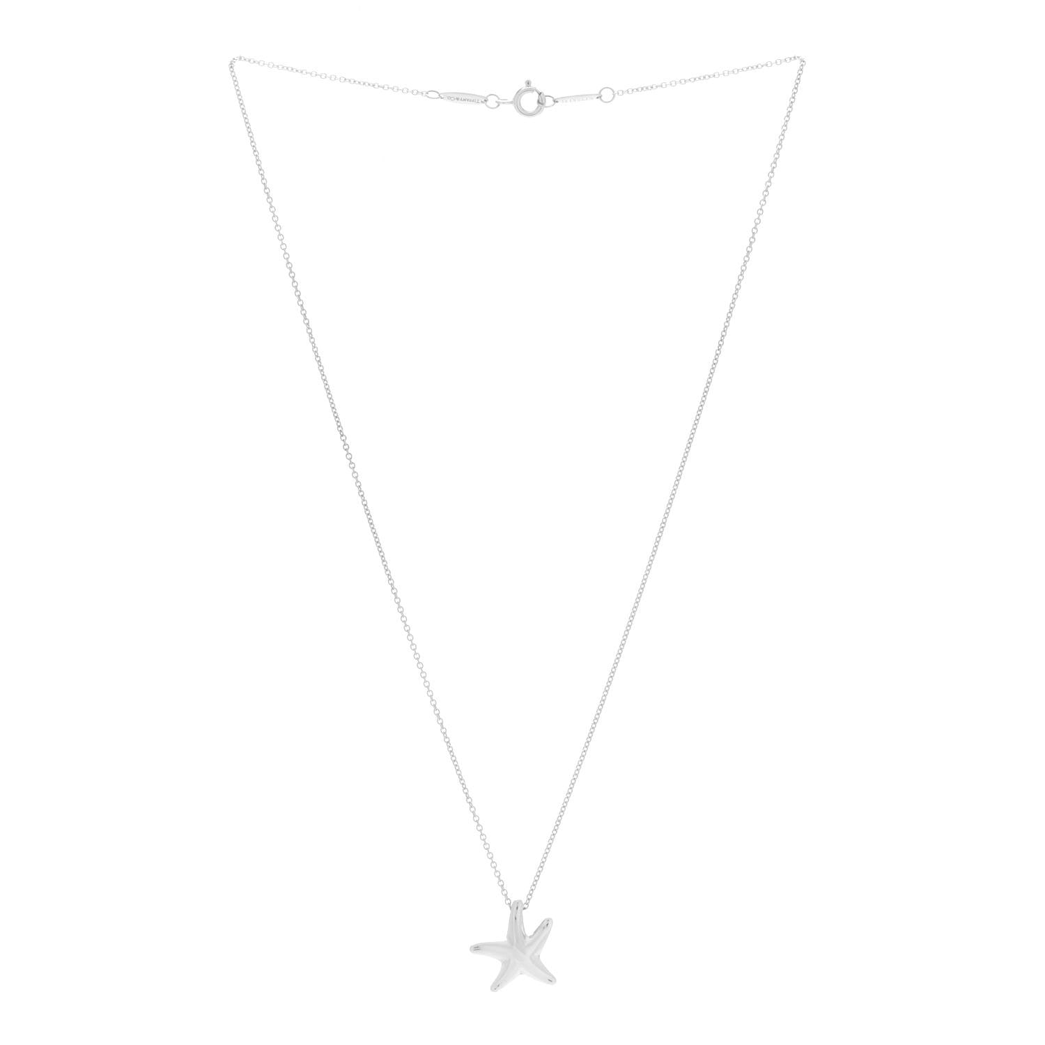 Tiffany Sterling Silver 15mm Elsa Peretti Starfish Pendant Necklace 3 of 6