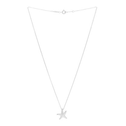 Tiffany Sterling Silver 15mm Elsa Peretti Starfish Pendant Necklace 3 of 6