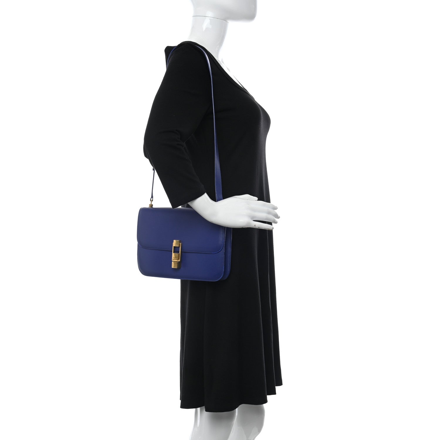 Saint Laurent Smooth Calfskin Carre Satchel Royal Blue 2 of 10