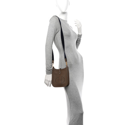 Hermes Taurillon Clemence Amazone Evelyne TPM Etoupe Bleu Indigo 2 of 11