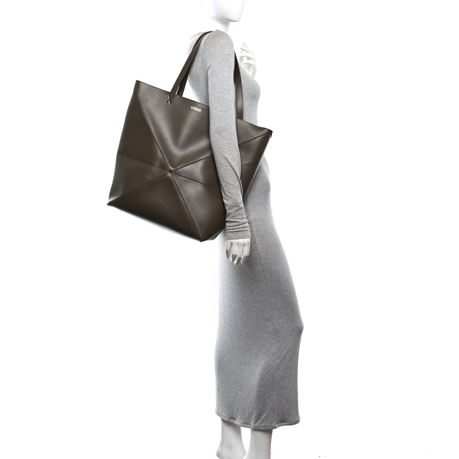 Loewe Shiny Calfskin Large Puzzle Fold Tote Umber 2 of 10