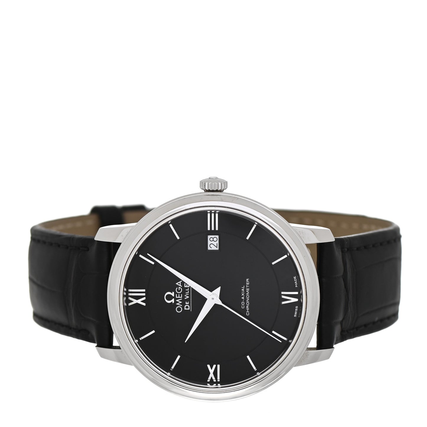 Stainless Steel 39mm De Ville Prestige Automatic Watch Black 424.13.40.20.01.001
