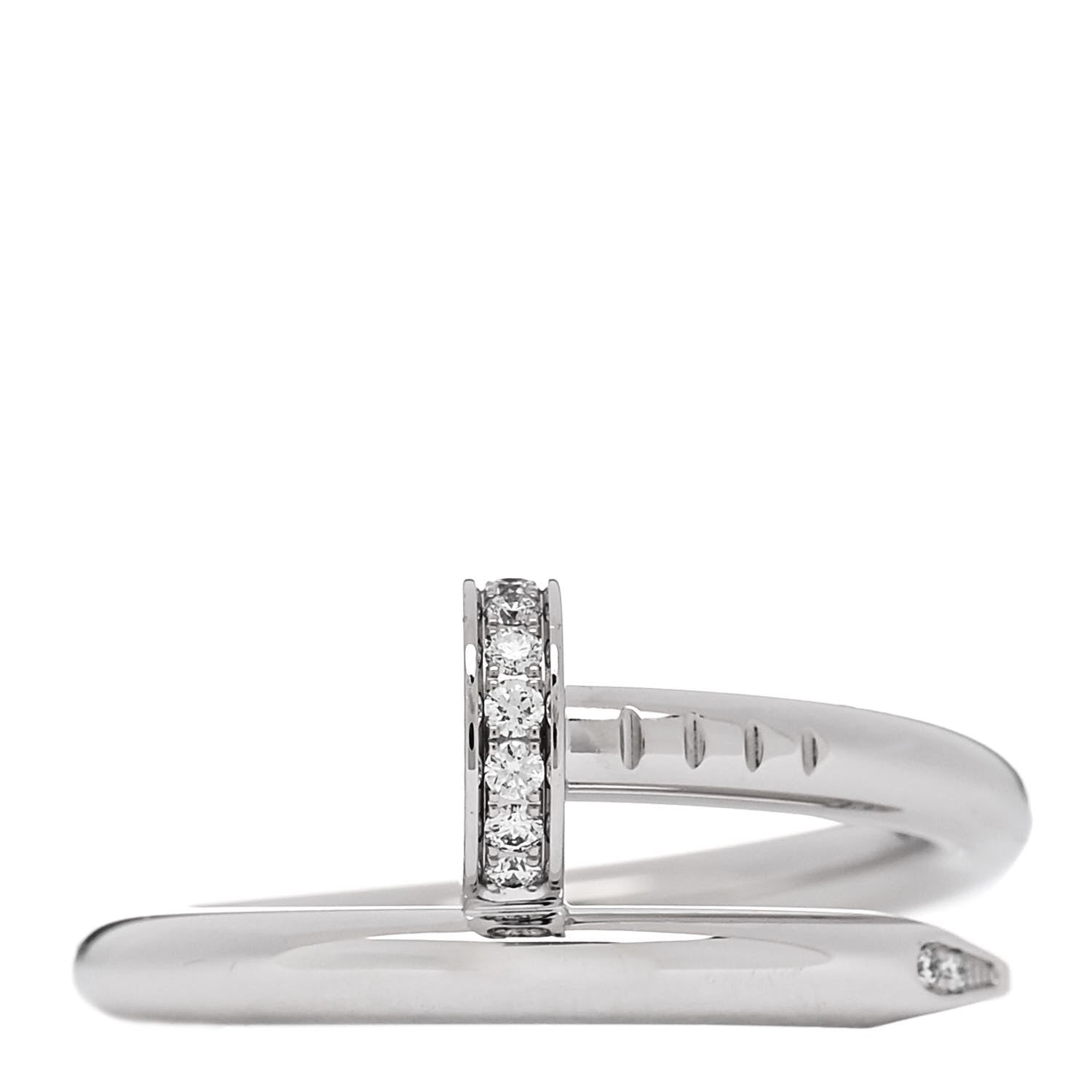 Cartier 18K White Gold Diamond Juste Un Clou Ring 53 6.25 1 of 5