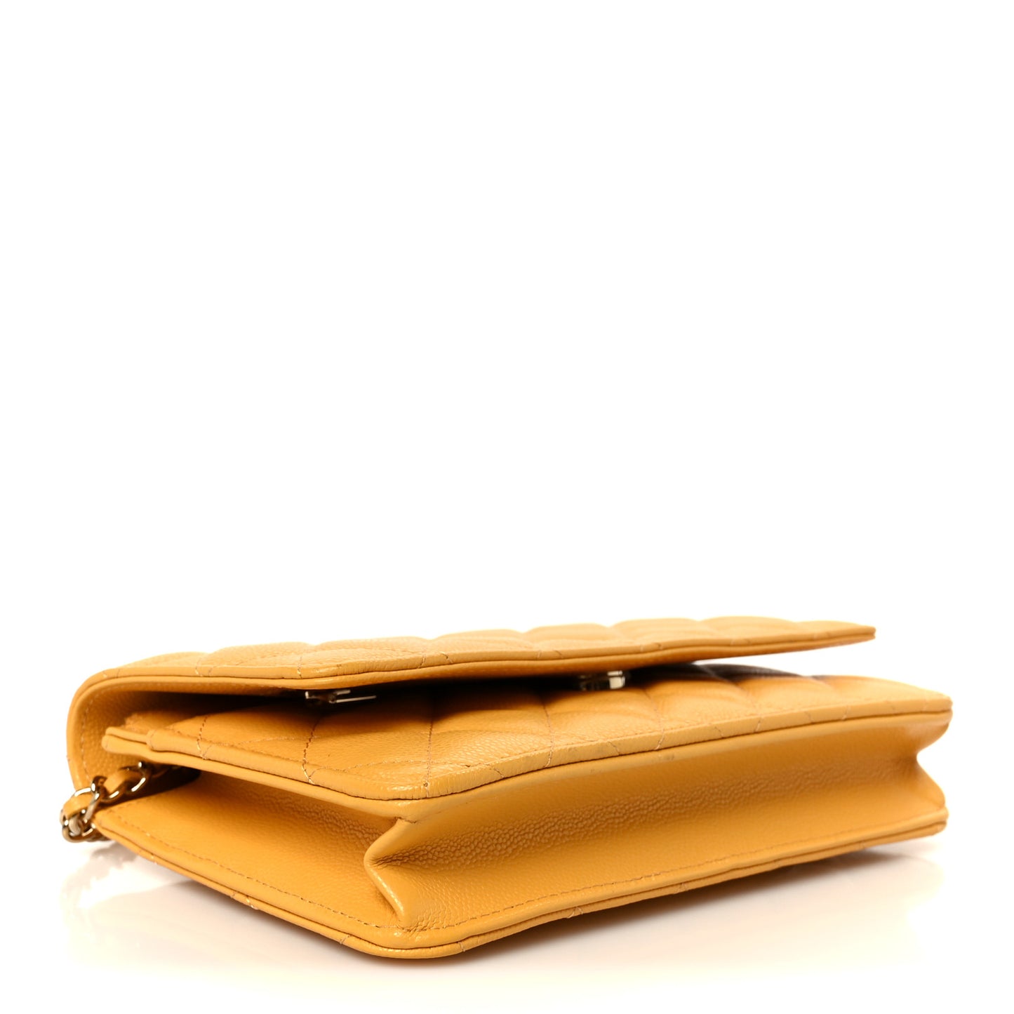Caviar Quilted Wallet on Chain WOC Yellow