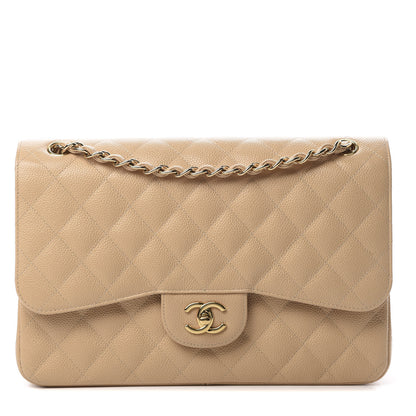Chanel Caviar Quilted Jumbo Double Flap Beige Clair 1 of 14
