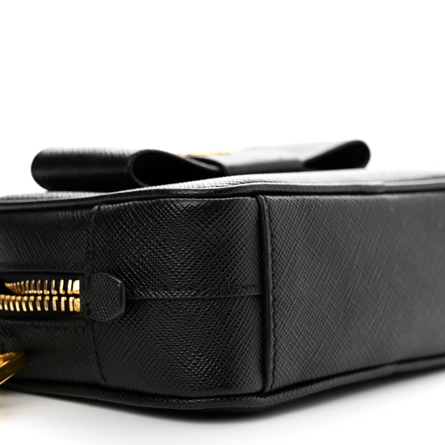 Prada Saffiano Fiocco Bow Camera Crossbody Bag Black 9 of 10