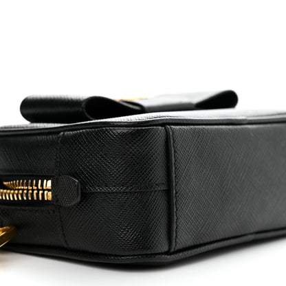 Prada Saffiano Fiocco Bow Camera Crossbody Bag Black 9 of 10