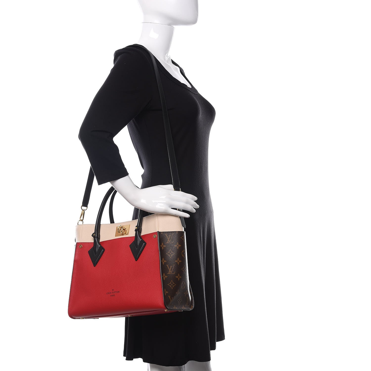 Louis Vuitton Calfskin Monogram On My Side Pirate Red 2 of 10