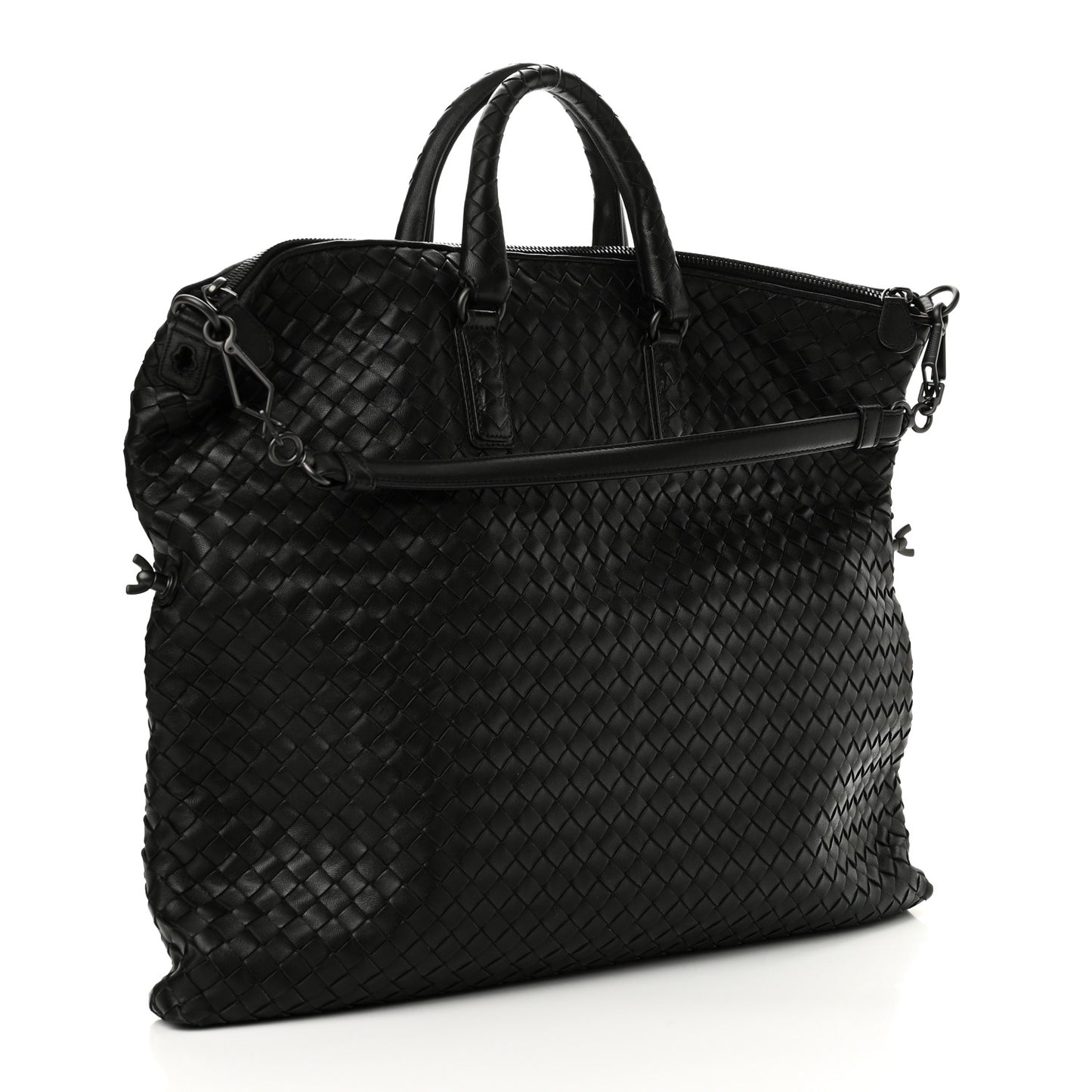 Nappa Intrecciato Medium Convertible Tote Black
