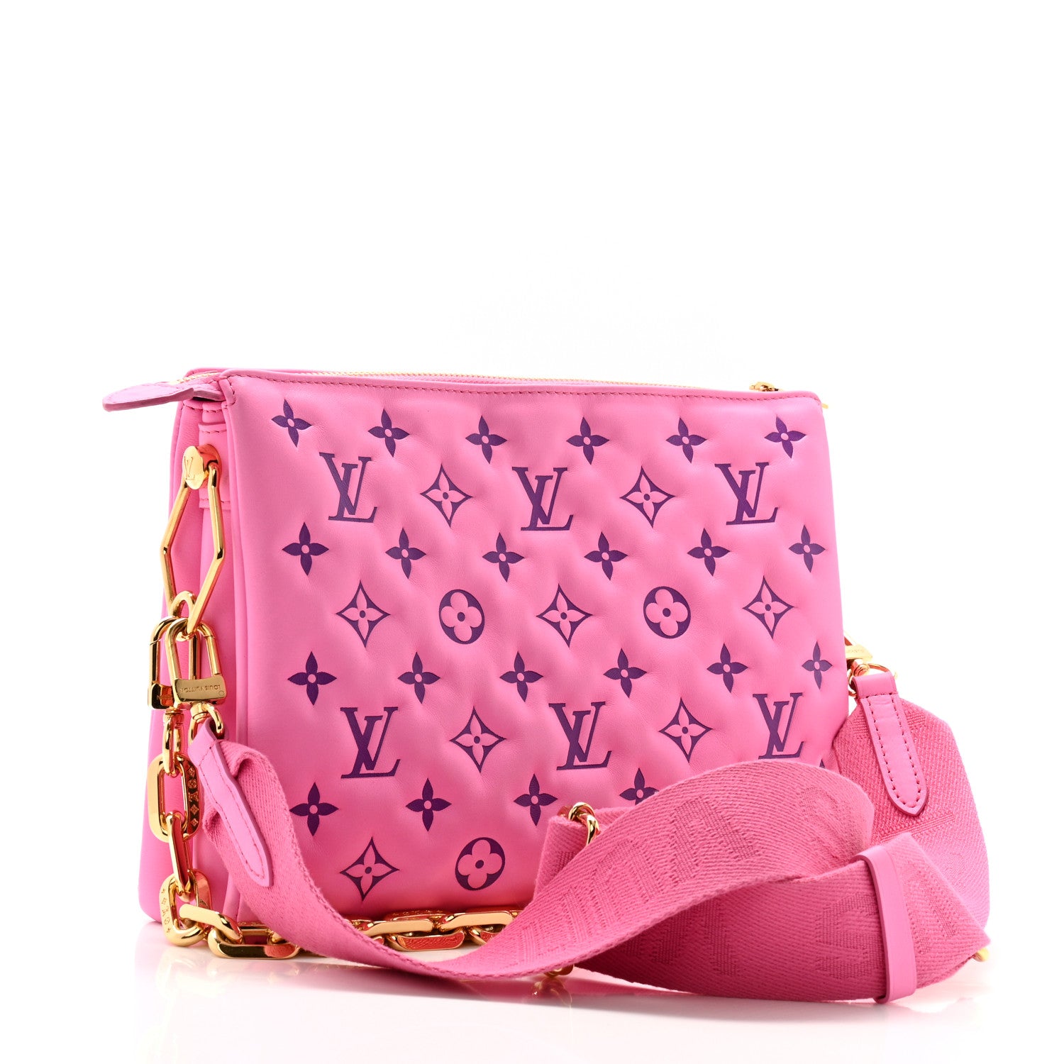 Louis Vuitton Lambskin Embossed Monogram Vuittamins Coussin PM Rose Violet 3 of 11