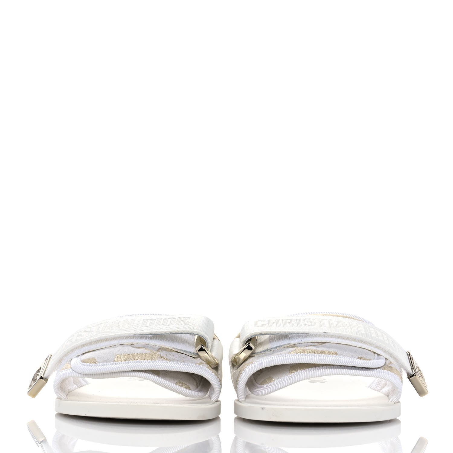 Christian Dior Technical Stretch Fabric Etoile Dio(r)evolution Slide Sandals 37 White Gold 2 of 8