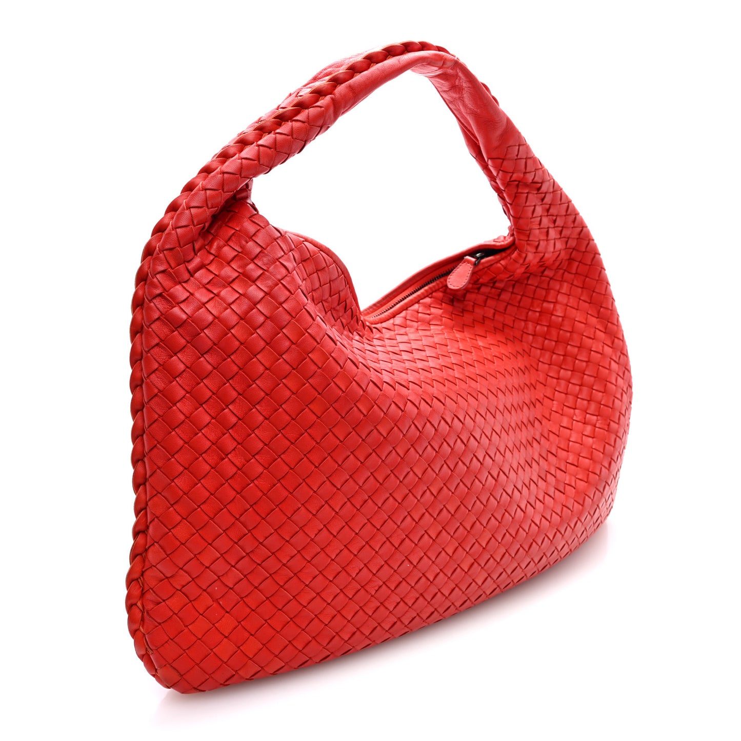 Nappa Intrecciato Large Veneta Hobo Corniola