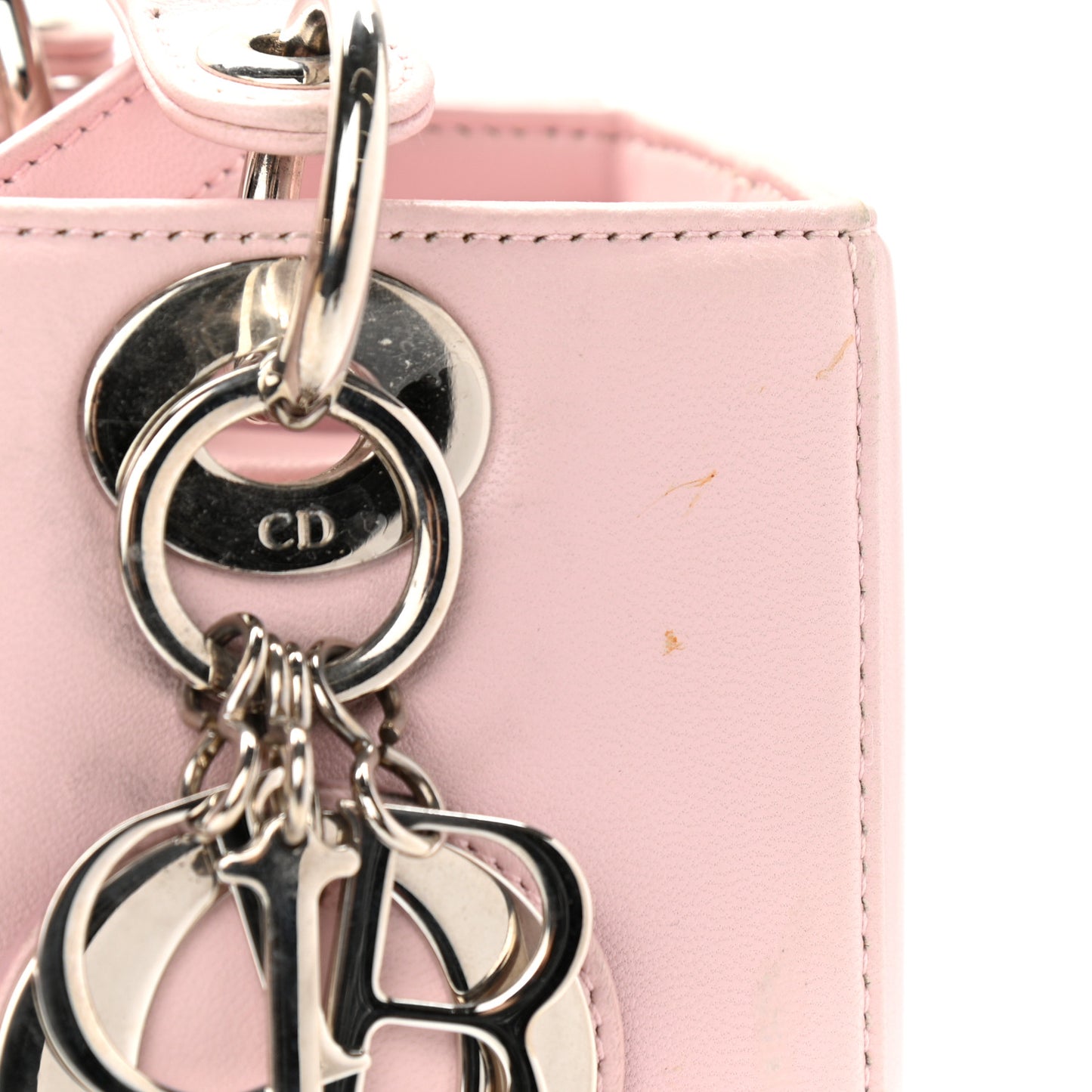 Deerskin Sequin Floral Printed Medium Lady Dior Pink