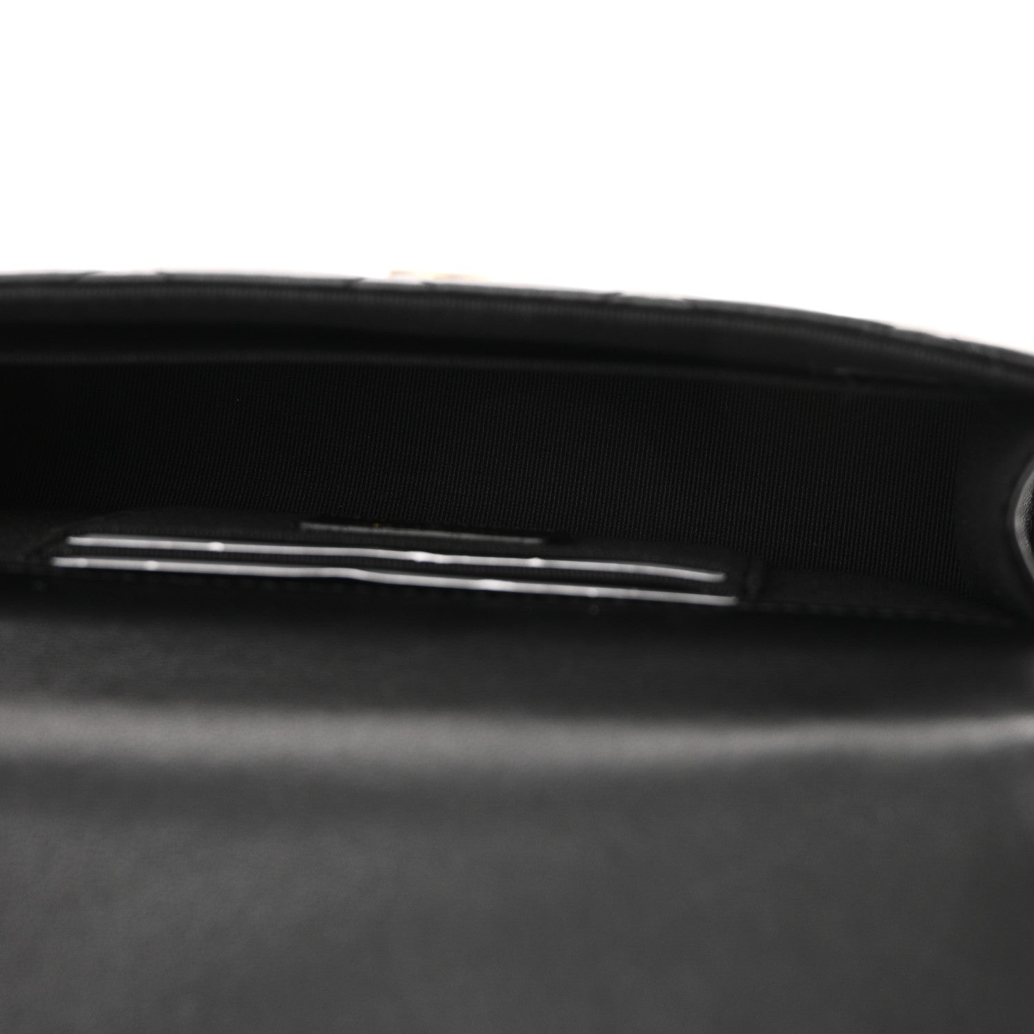 Chanel Lambskin Pearl Crystal Quilted Pearly Girl Handle Flap Phone Holder With Chain Black 5 of 11