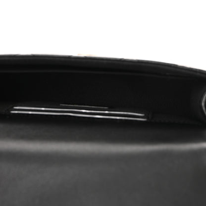 Chanel Lambskin Pearl Crystal Quilted Pearly Girl Handle Flap Phone Holder With Chain Black 5 of 11