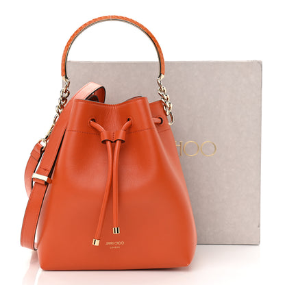 Jimmy Choo Grainy Goatskin Bon Bon Bucket Bag Orange 11 of 11