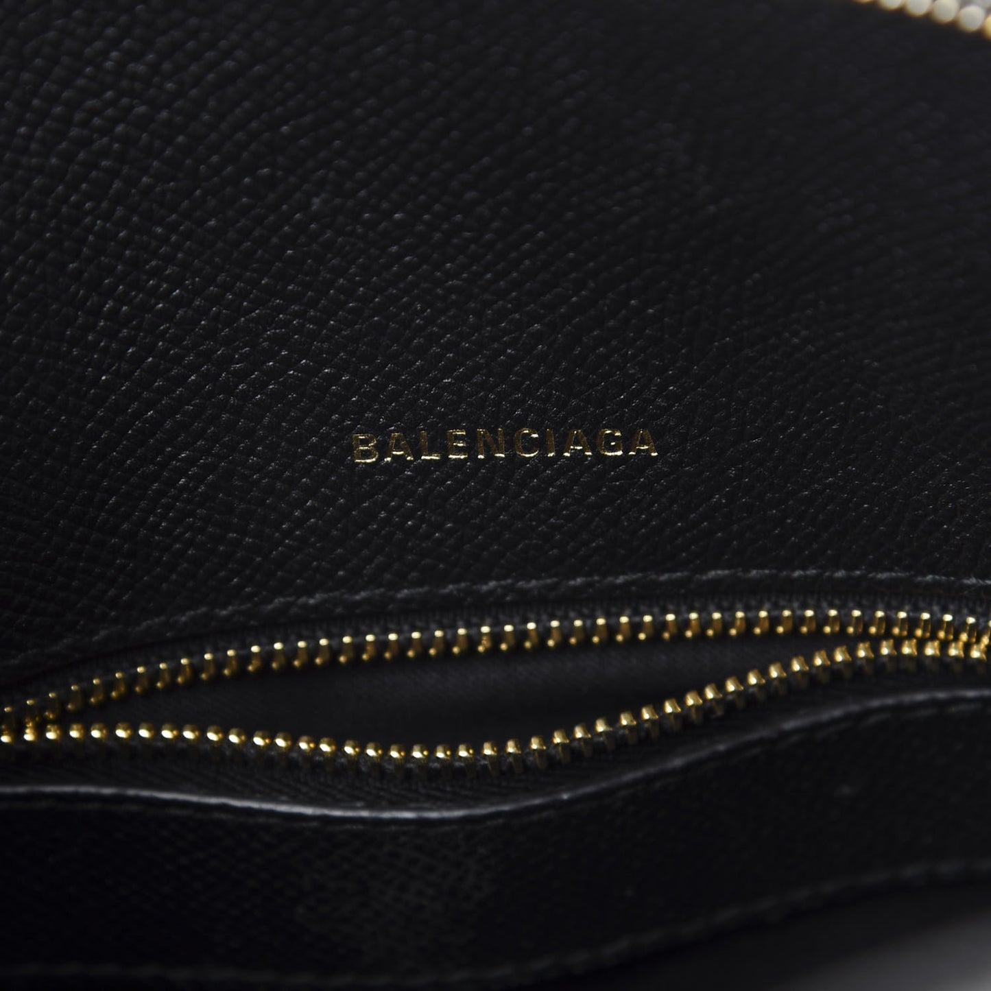 Signature Grained Calfskin Logo S Ville Top Handle Bag Black
