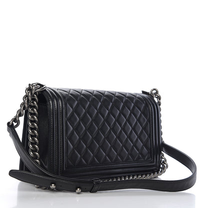 Chanel Lambskin Quilted Medium Boy Flap Black 2 of 11