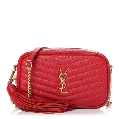 Saint Laurent Grain De Poudre Matelasse Monogram Mini Lou Camera Bag Eros Red 2 of 10