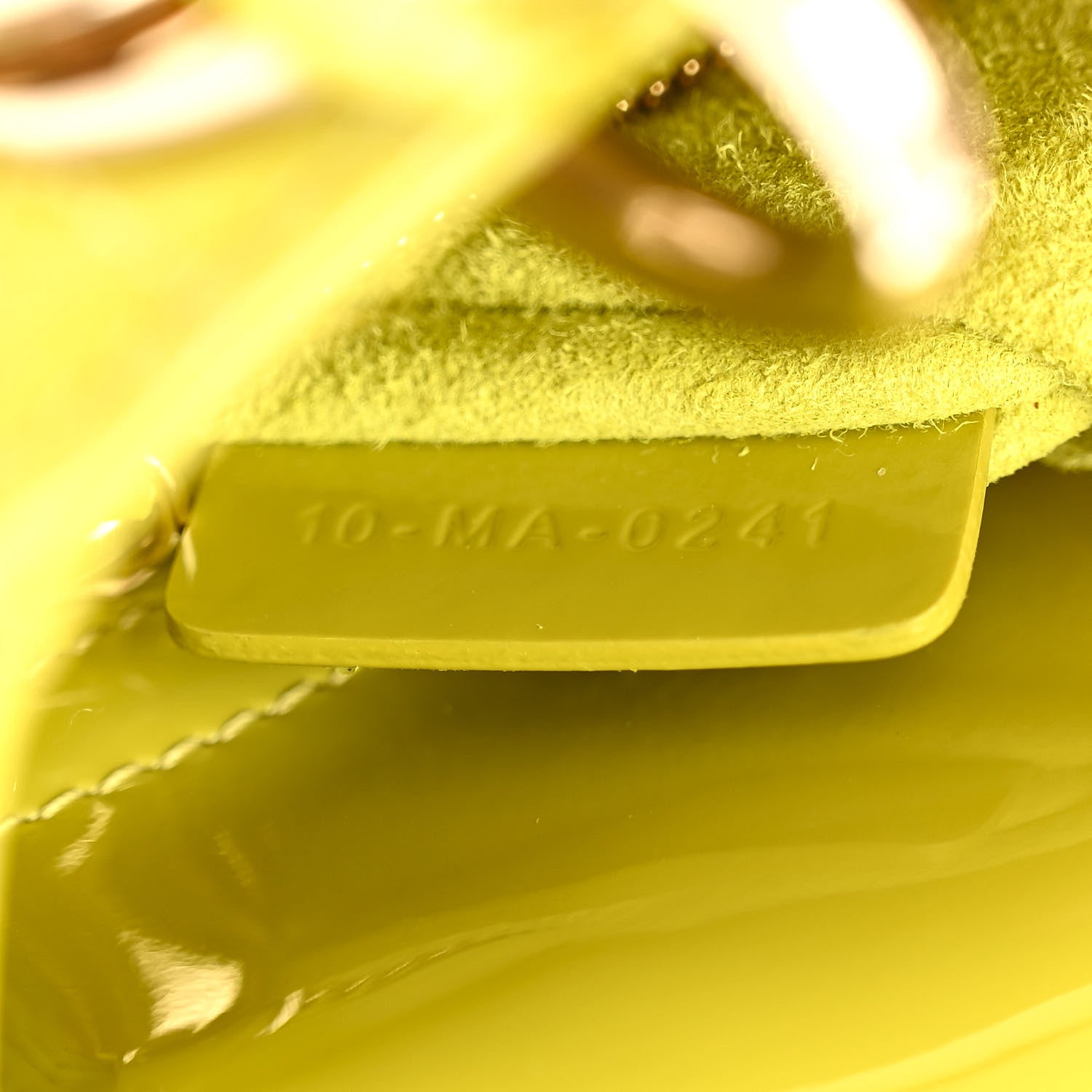 Christian Dior Patent Cannage Mini Lady Dior Lime Yellow 7 of 13