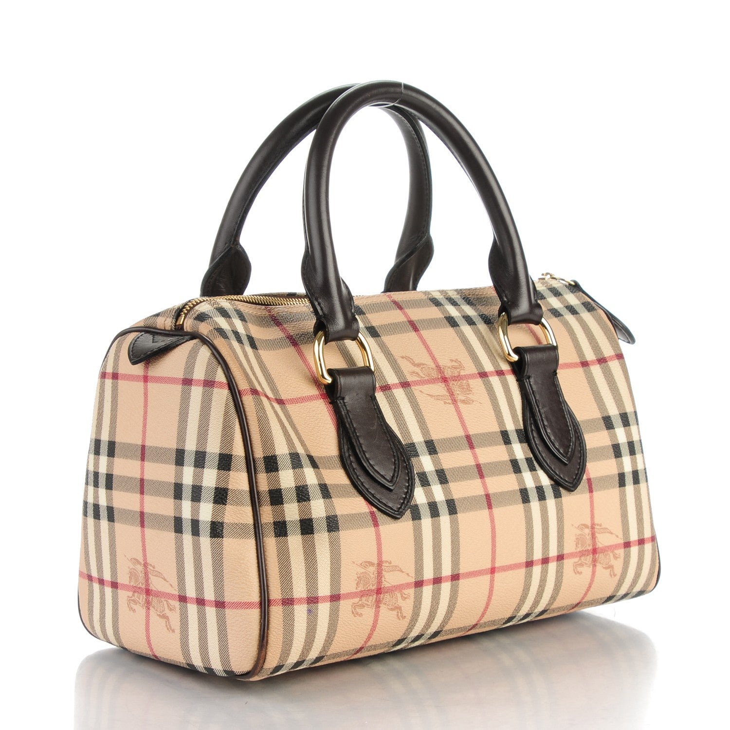 Burberry Haymarket Check Small Chester Bowling Bag Chocolate 3 of 9