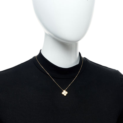 Van Cleef & Arpels 18K Yellow Gold Diamond Yellow Mother of Pearl Vintage Alhambra Pendant Necklace 2 of 5
