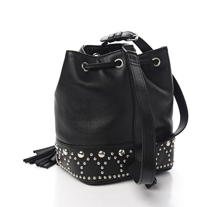 Saint Laurent Calfskin Small Y Studs Bucket Bag Black 2 of 8