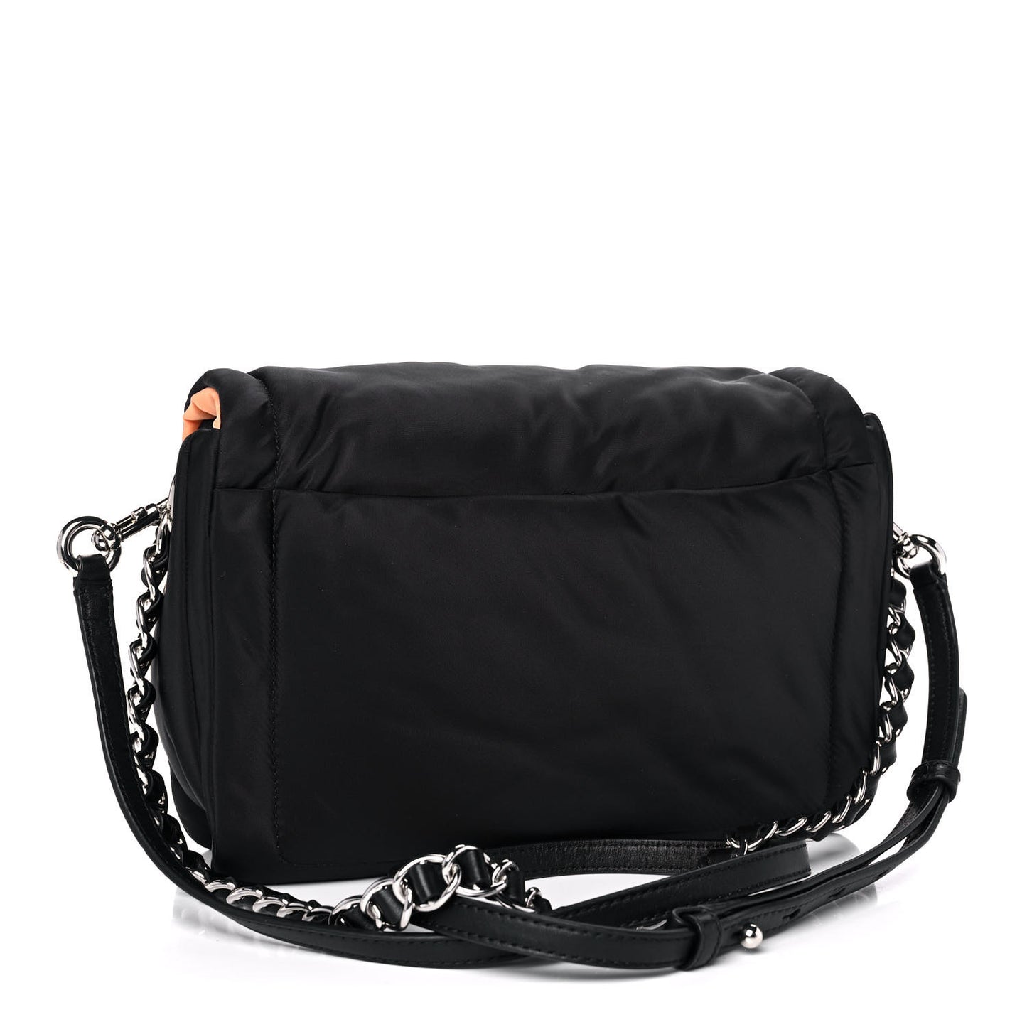 Lambskin The Pillow Bag Black Orange