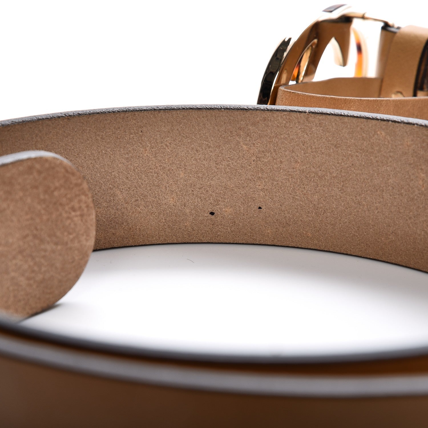 Gucci Calfskin Tortoise Gold Interlocking G Belt 90 36 Light Brown 7 of 7
