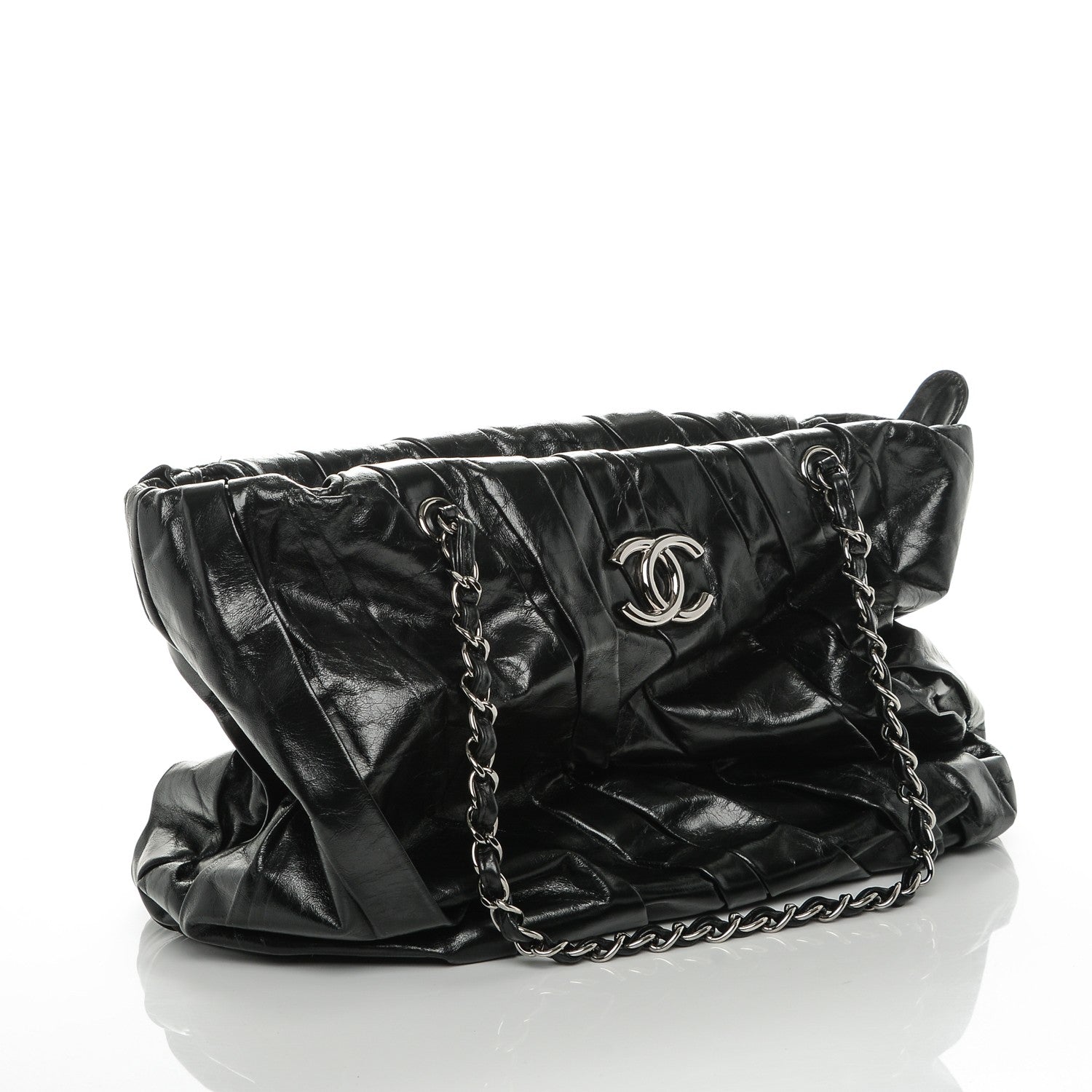 Chanel Glazed Calfskin Large Twisted Tote Black 8 of 8