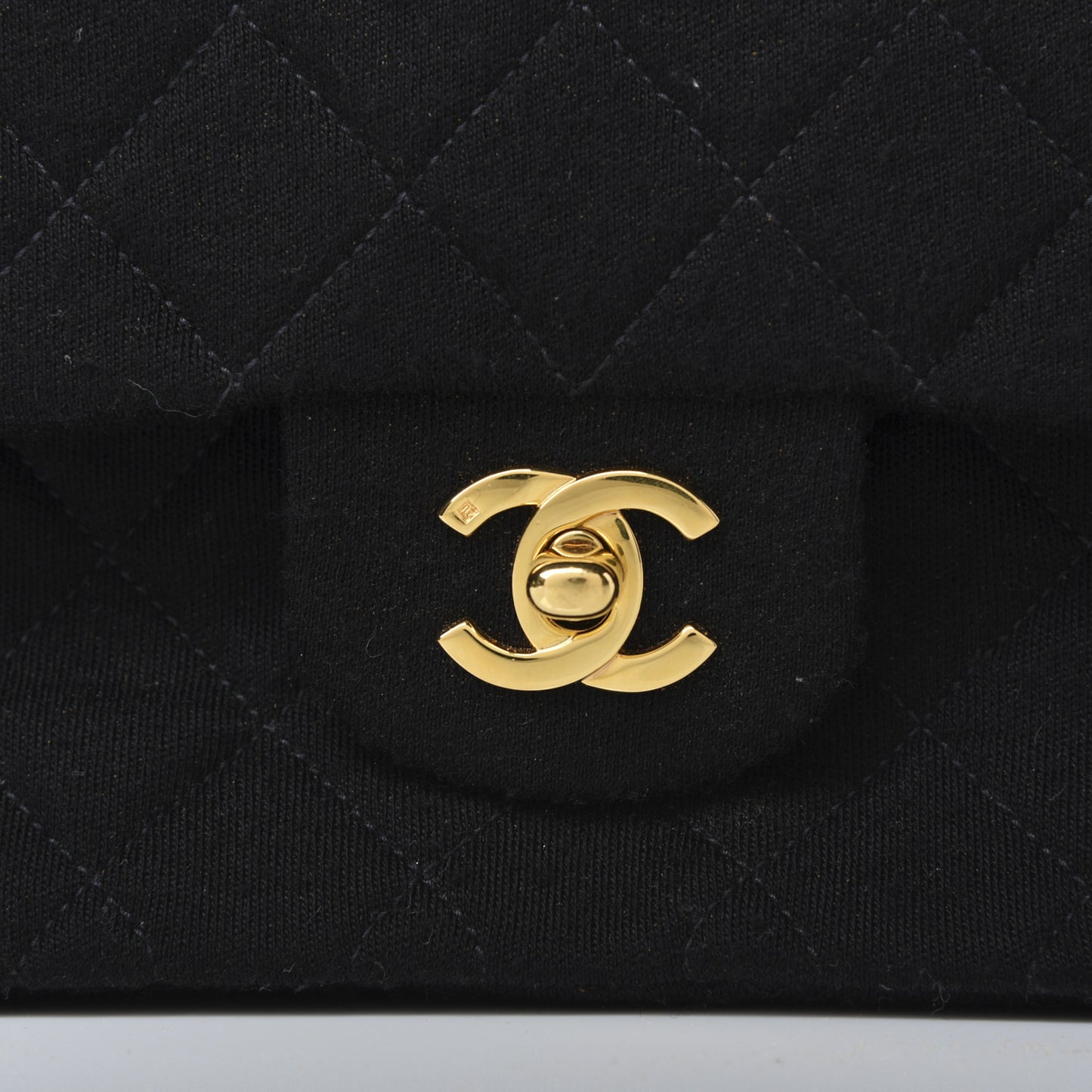 Jersey Quilted Medium Double Flap Black