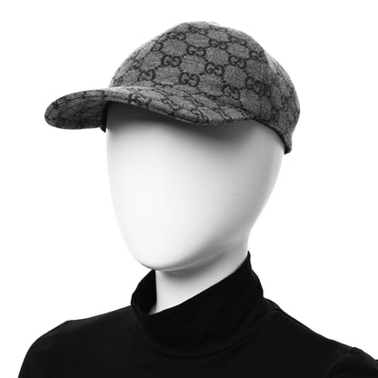 Gucci Covered Wool GG Monogram Baseball Hat XXL Grey Dark Grey Black 2 of 12