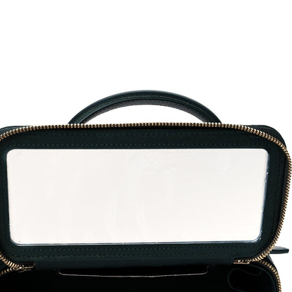 Chanel Iridescent Lambskin Quilted Small Top Handle Vanity Case With Chain Dark Green 6 of 12