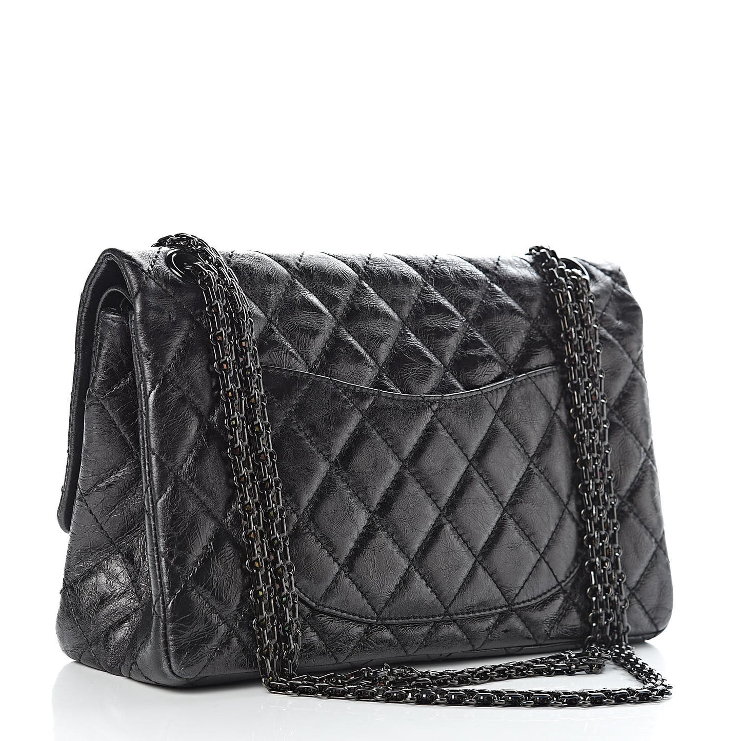 Glazed Calfskin Quilted 2.55 Reissue 226 Flap So Black