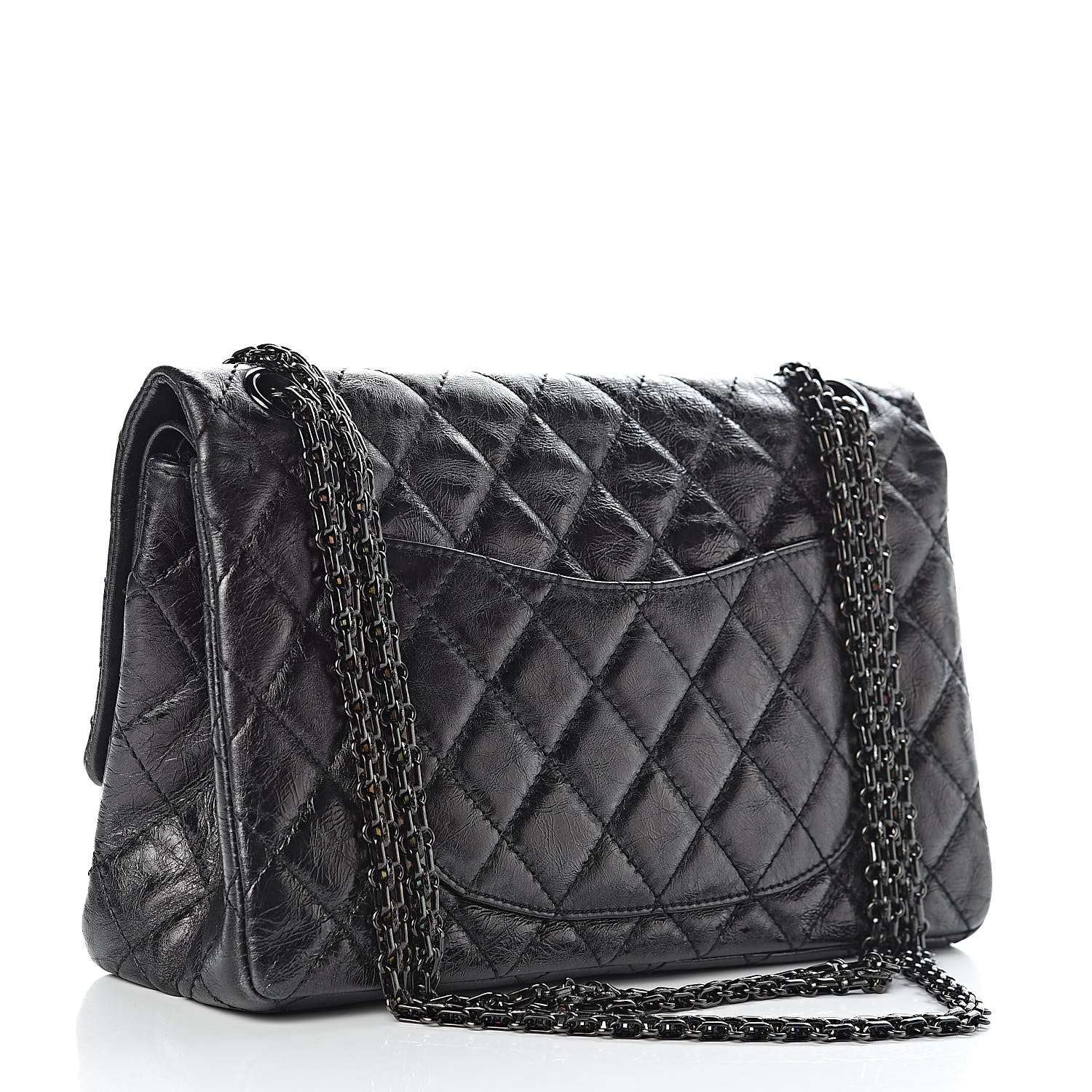 Chanel Glazed Calfskin Quilted 2.55 Reissue 226 Flap So Black 3 of 13
