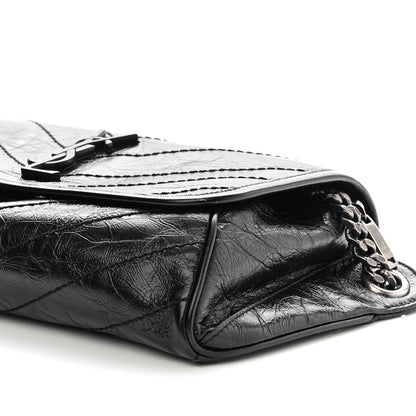 Saint Laurent Crinkled Calfskin Matelasse Monogram Niki Body Bag Black 8 of 8